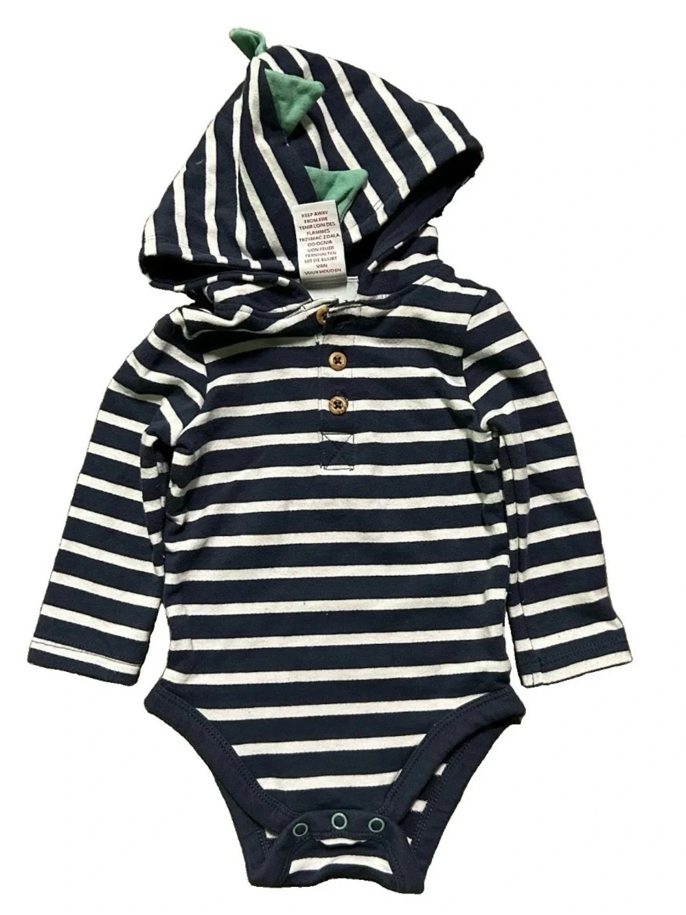 Neutral Baby Winter Long Sleeve Bodysuits Stripes Size 3-6 Months